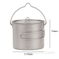 Titanium Pot with Lid Foldable Handle for Camping